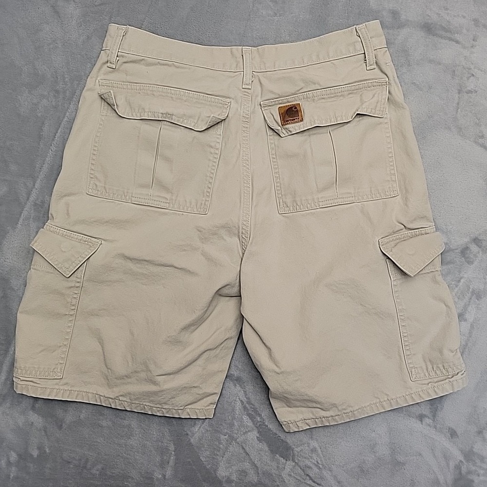 Carhartt Canvas Cargo Shorts Mens 36 Tan Khaki Workwear Utility Hiking Outdoors - Picture 3 of 7